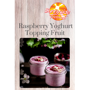 Raspberry yoghurt topping fruit